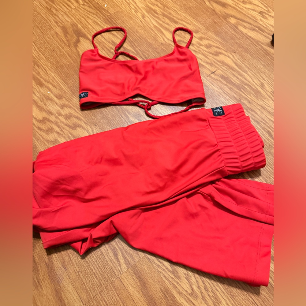 Red Two-Piece Activewear Set